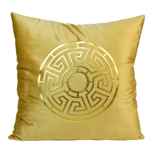 Fancy Foil Printed Velvet Cushion Cover 16x16 Inches Size
