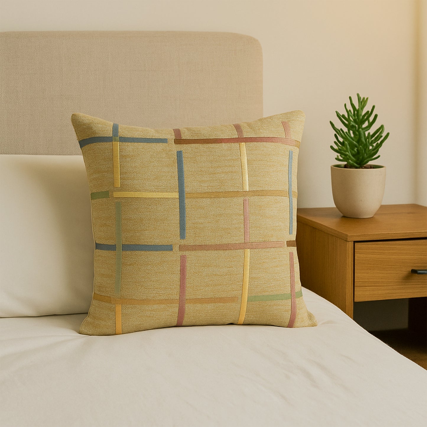 Fancy Foil Printed Velvet Cushion Cover 16x16 Inches Size