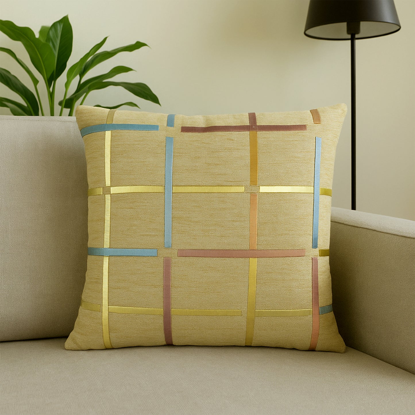 Fancy Foil Printed Velvet Cushion Cover 16x16 Inches Size