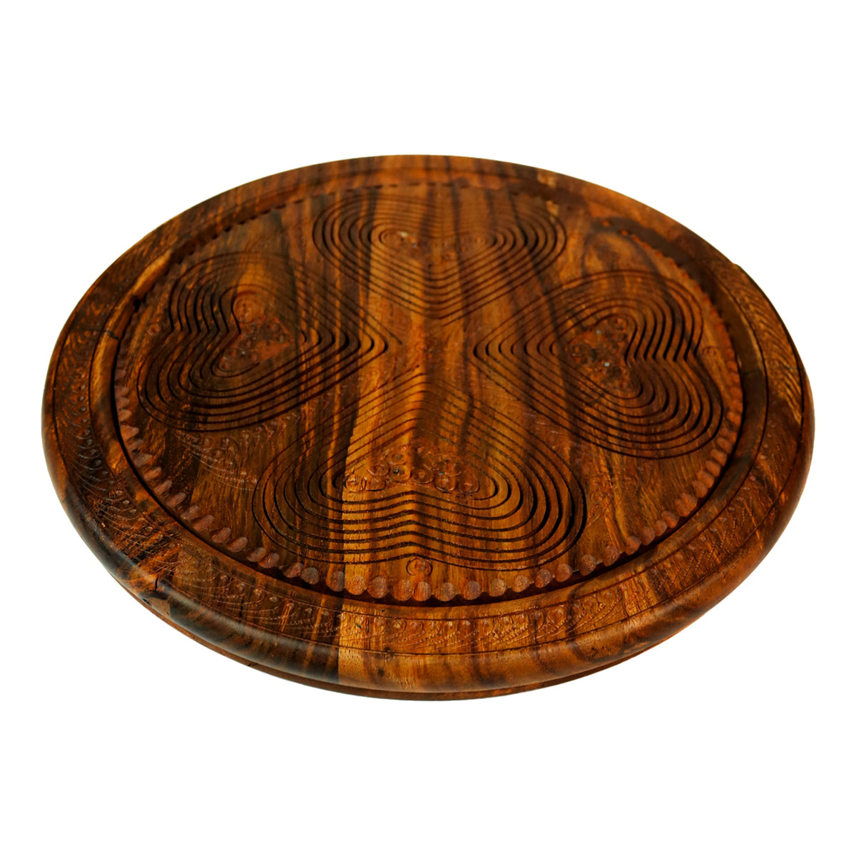 Folded wooden dry fruit basket as trivet