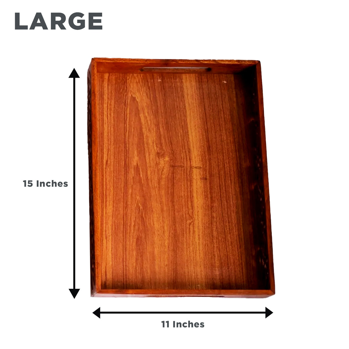 Large hand carved serving tray size dimensions