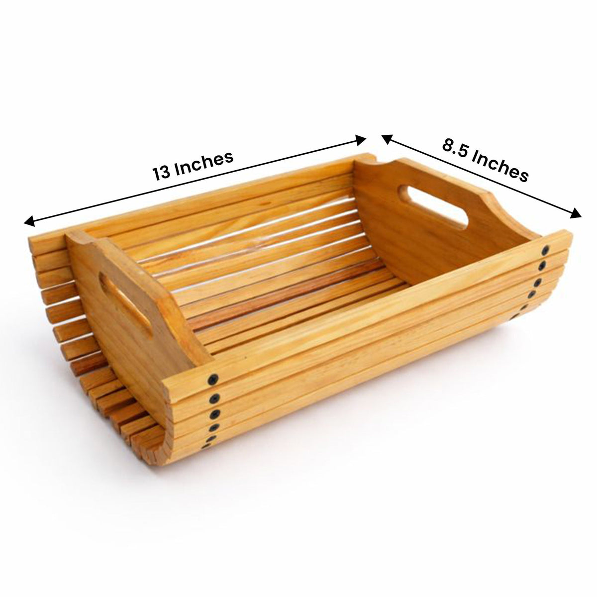 Kail wood fruit serving basket size dimensions