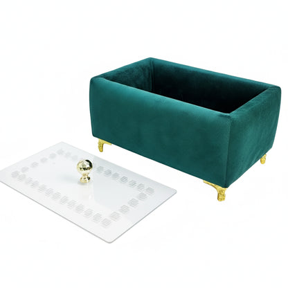 Turkish Velvet Bread Box with Acrylic Top Lid