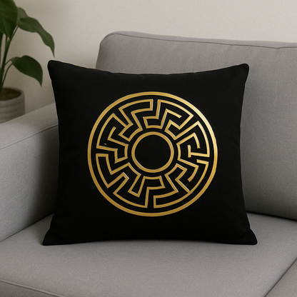 Fancy Foil Printed Velvet Cushion Cover 16x16 Inches Size