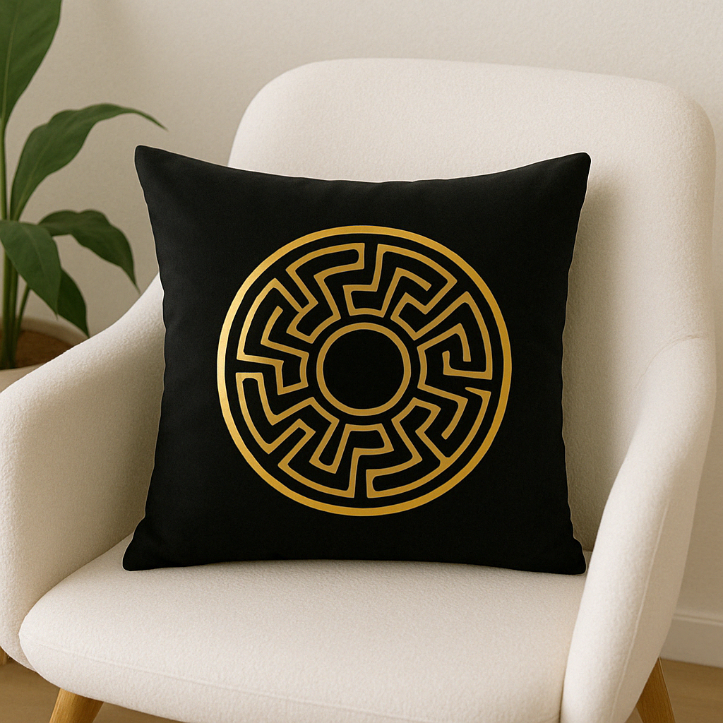 Fancy Foil Printed Velvet Cushion Cover 16x16 Inches Size