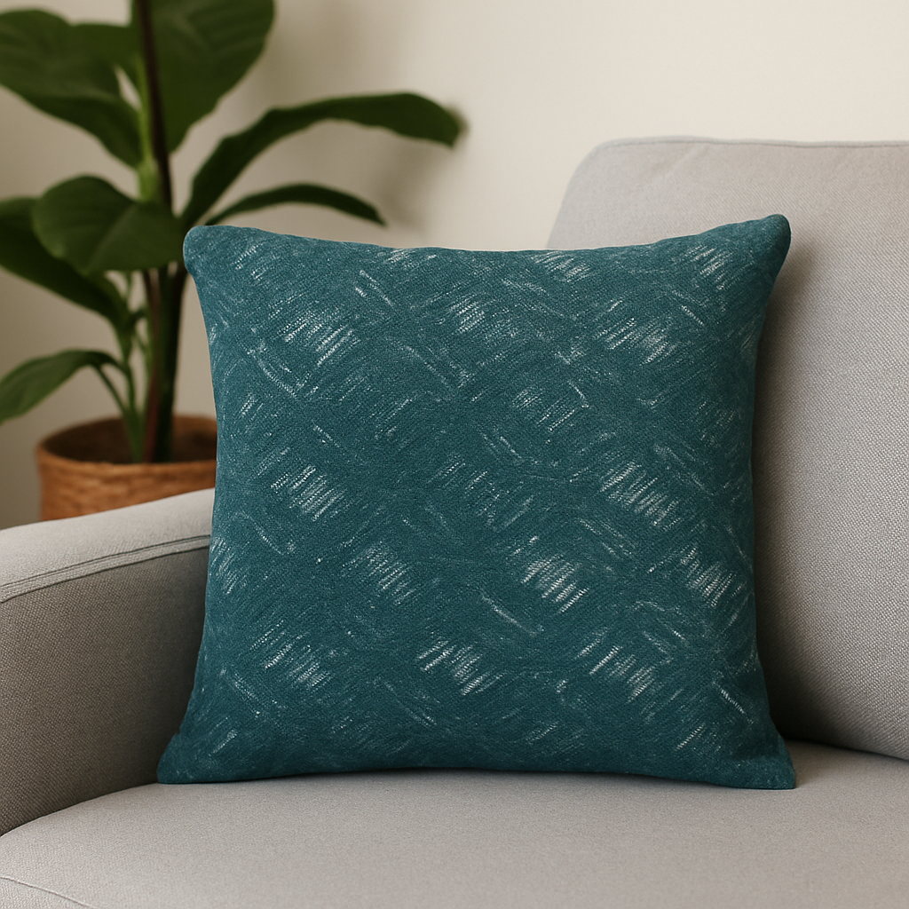 Fancy Foil Printed Velvet Cushion Cover 16x16 Inches Size