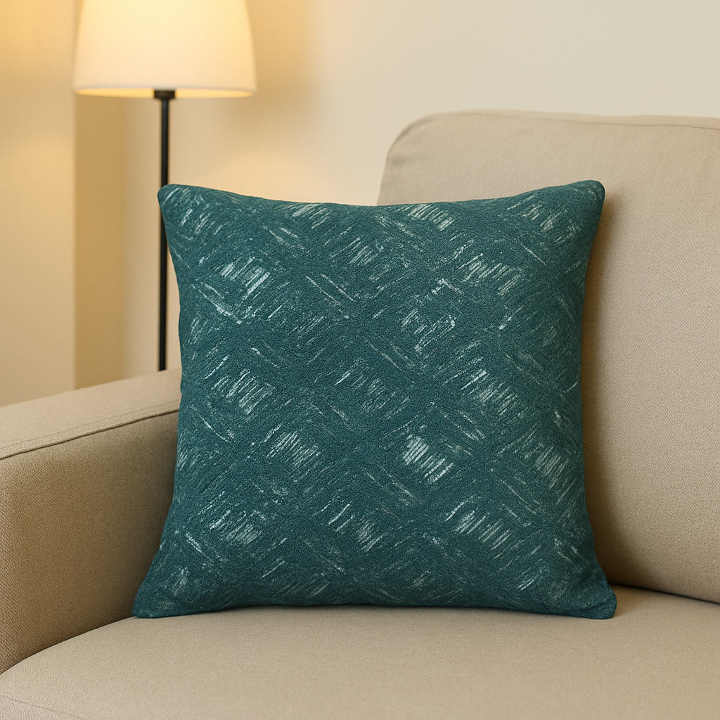Fancy Foil Printed Velvet Cushion Cover 16x16 Inches Size