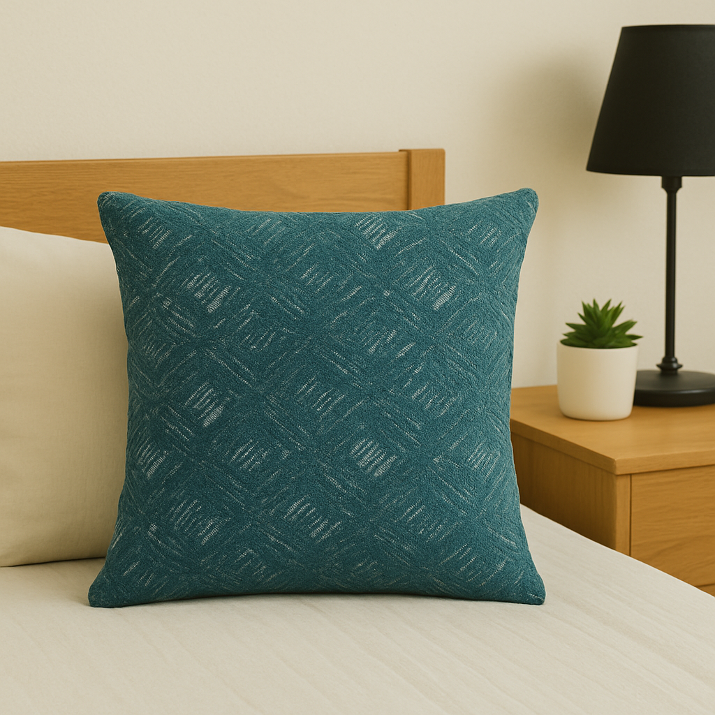 Fancy Foil Printed Velvet Cushion Cover 16x16 Inches Size