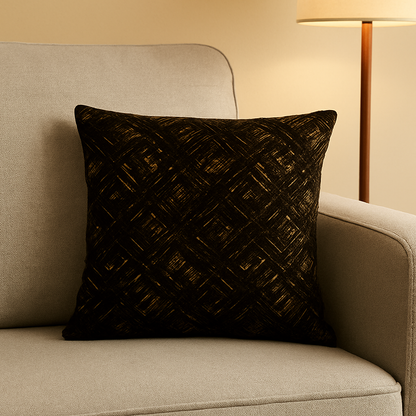Fancy Foil Printed Velvet Cushion Cover 16x16 Inches Size