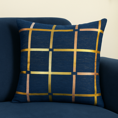 Fancy Foil Printed Velvet Cushion Cover 16x16 Inches Size