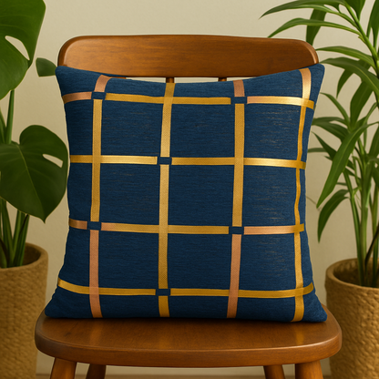 Fancy Foil Printed Velvet Cushion Cover 16x16 Inches Size
