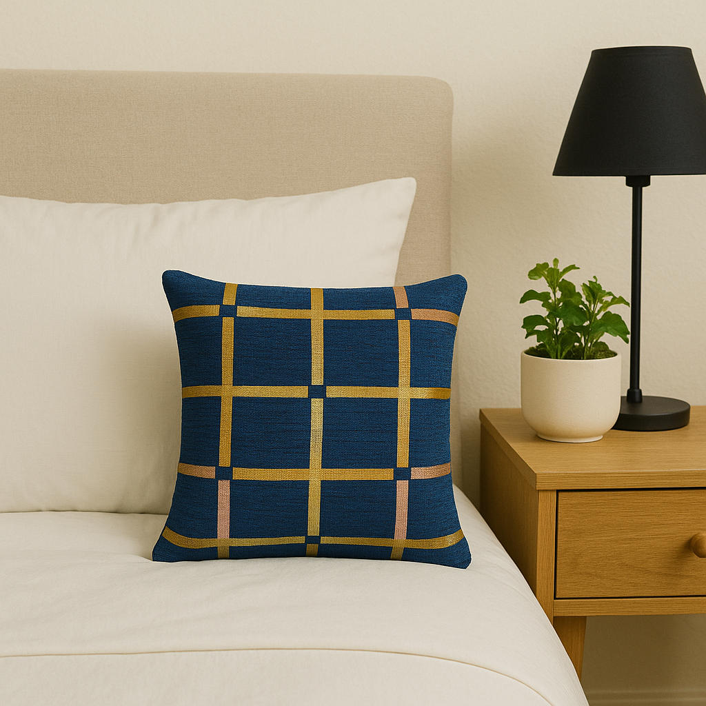 Fancy Foil Printed Velvet Cushion Cover 16x16 Inches Size