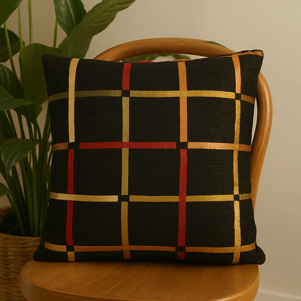 Fancy Foil Printed Velvet Cushion Cover 16x16 Inches Size