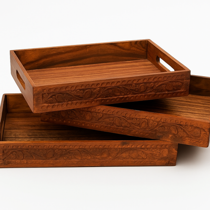 Ramadan Special Deal - Wooden Cooking Spoon Set, Spoon Rack and Wooden Tray Set