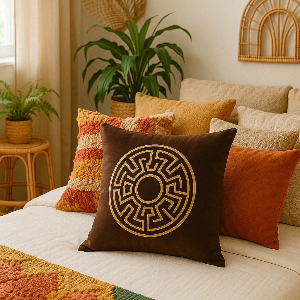Fancy Foil Printed Velvet Cushion Cover 16x16 Inches Size
