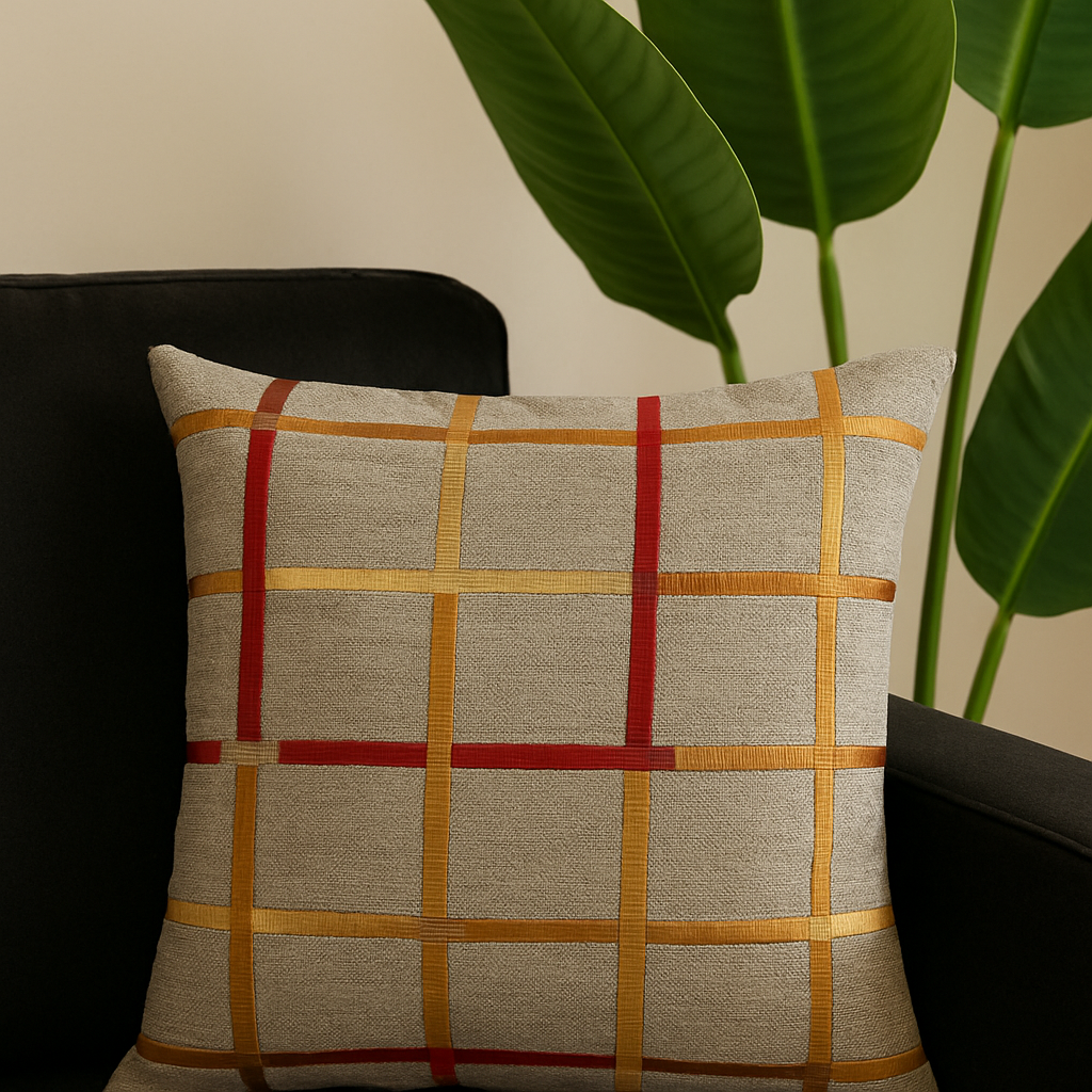 Fancy Foil Printed Velvet Cushion Cover 16x16 Inches Size
