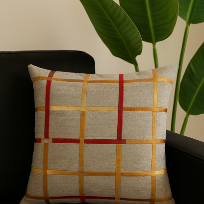 Fancy Foil Printed Velvet Cushion Cover 16x16 Inches Size