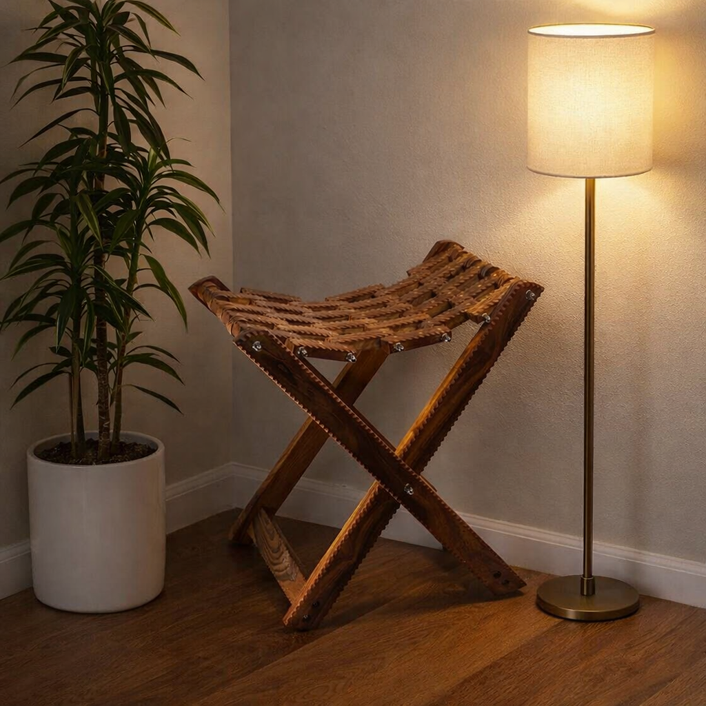 Handmade Wooden Folding Chair for Home Decor