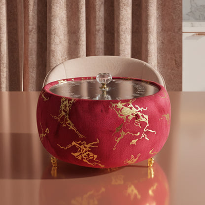 Inside Steel Bowl Turkish Velvet Hotpot with Acrylic Lid