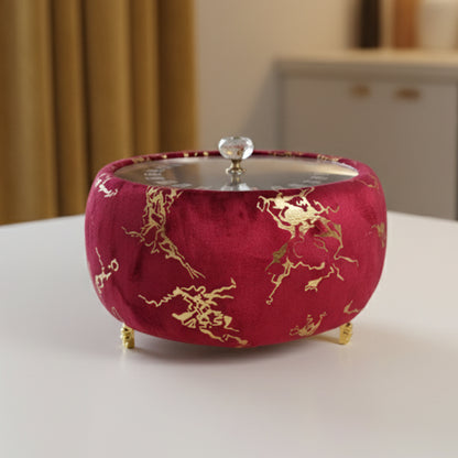 Inside Steel Bowl Turkish Velvet Hotpot with Acrylic Lid