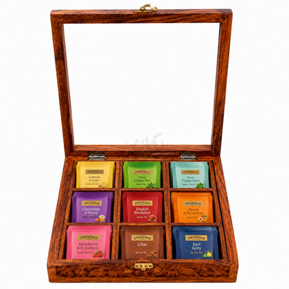 Wooden Spice Box with Transparent Glass Lid on Top Multipurpose  Moveable Containers with Spoon