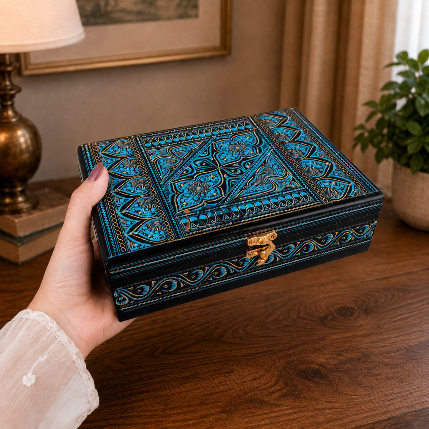 Handcrafted Wooden Jewelry Box Set – Premium Carved Storage Box with Discount Deal