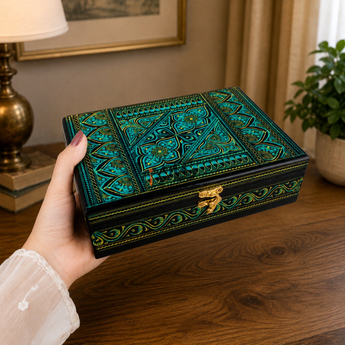 Handcrafted Wooden Jewelry Box Set – Premium Carved Storage Box with Discount Deal
