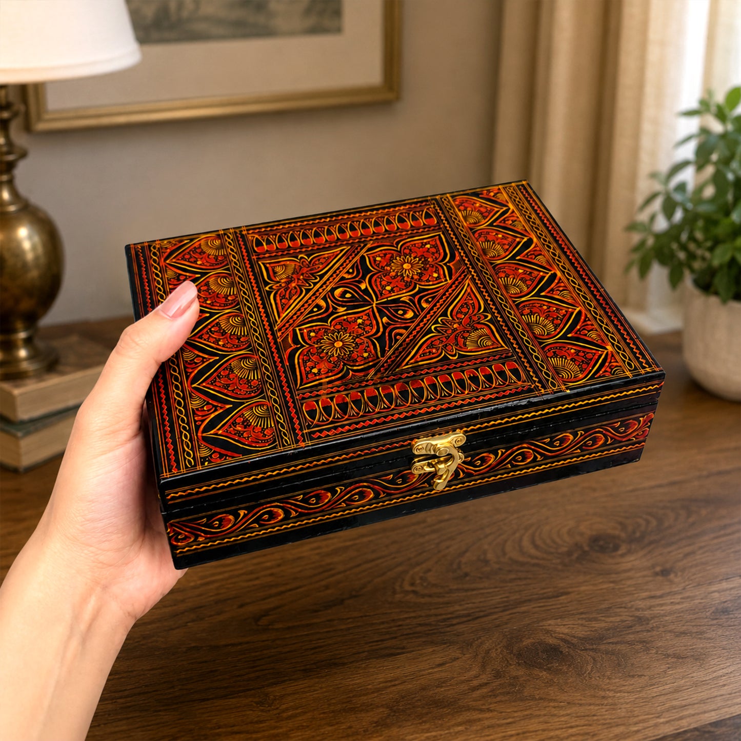 Handcrafted Wooden Jewelry Box Set – Premium Carved Storage Box with Discount Deal