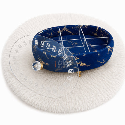 Turkish Velvet Dry Fruit Basket with Acrylic Top Lid