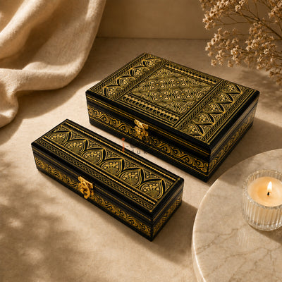 Handcrafted Wooden Jewelry Box Set – Premium Carved Storage Box with Discount Deal