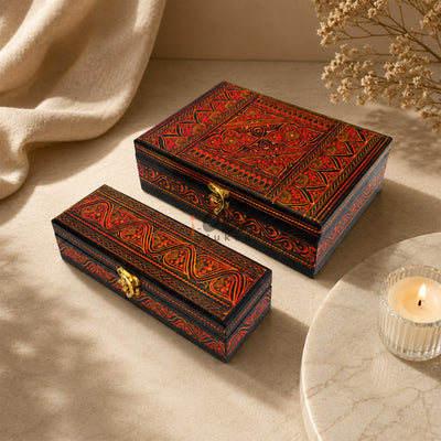 Handcrafted Wooden Jewelry Box Set – Premium Carved Storage Box with Discount Deal