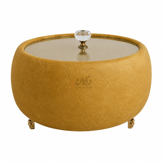 Turkish Velvet Hotpot with Acrylic Lid (Mustard Yellow)