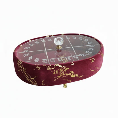 Turkish Velvet Dry Fruit Basket with Acrylic Top Lid