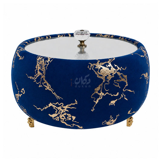Turkish Velvet Hotpot with Acrylic Lid (Golden Blue)