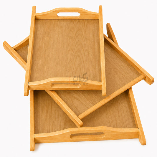 Kail Wood Set of 3 Serving Trays With Ergonomic Handles