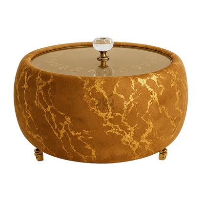 Turkish Velvet Hotpot with Acrylic Lid (Golden Brown)