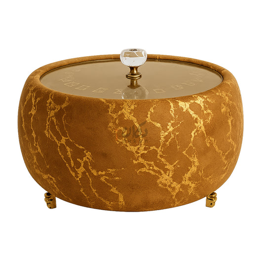 Turkish Velvet Hotpot with Acrylic Lid (Golden Brown)