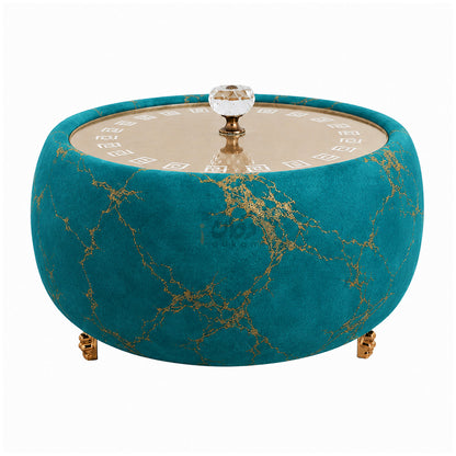 Turkish Velvet Hotpot with Acrylic Lid (Firozi Blue)