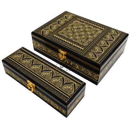 Handcrafted Wooden Jewelry Box Set – Premium Carved Storage Box with Discount Deal