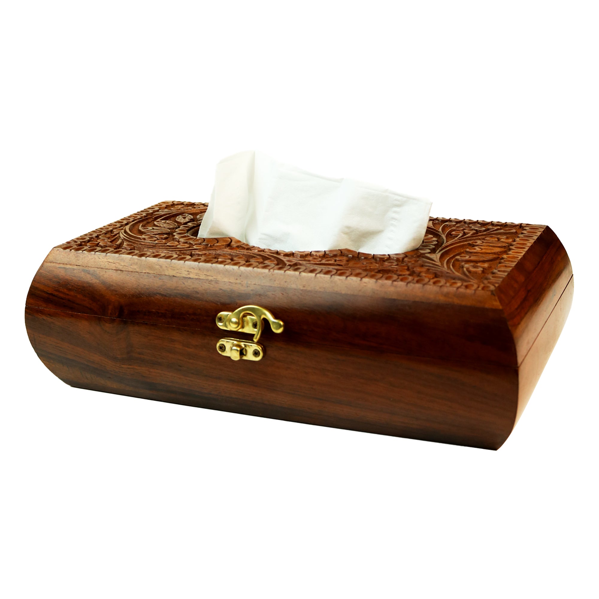 Handcrafted Wooden Tissue Boxes with Naqshi, Brass and Carving Work ...