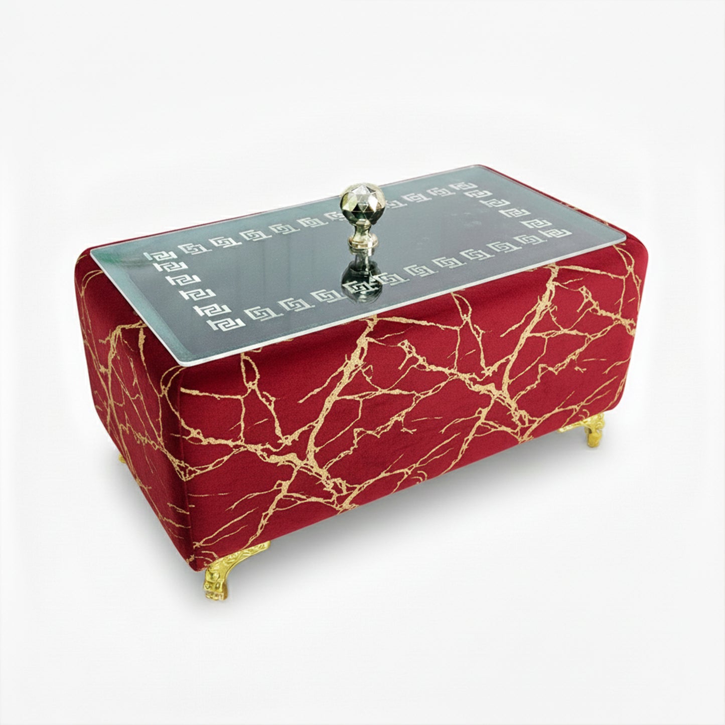Turkish Velvet Bread Box with Acrylic Top Lid