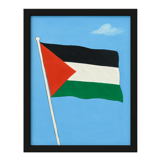 Hand Painted Palestine Flag Painting for Living Room