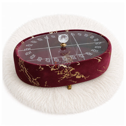 Turkish Velvet Dry Fruit Basket with Acrylic Top Lid