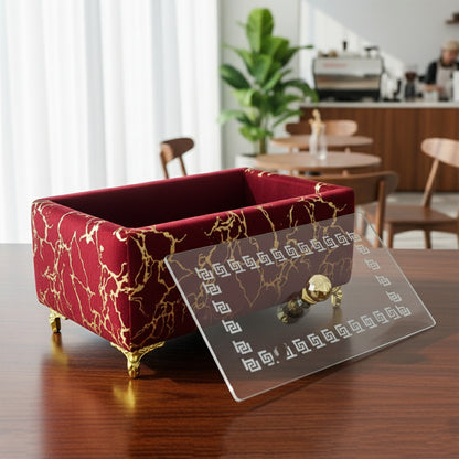 Turkish Velvet Bread Box with Acrylic Top Lid