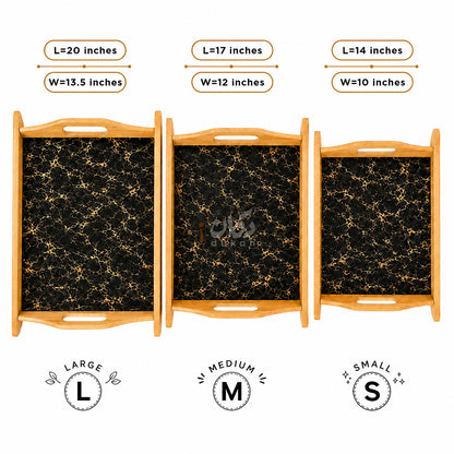 Kail Wood Set of 3 Serving Trays With Ergonomic Handles