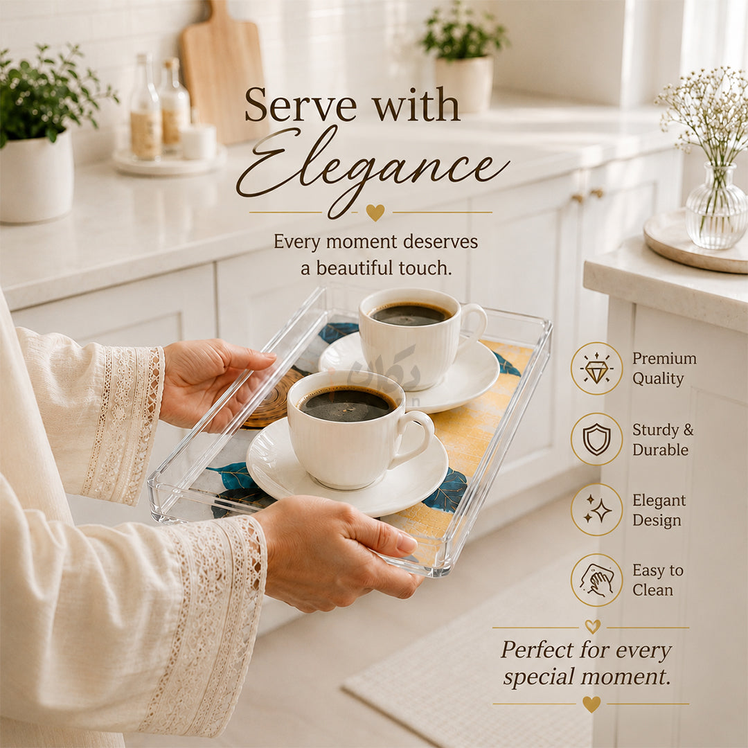 Luxury Acrylic Tray Set – Premium Decorative Serving & Organizer Tray (Set of 2)