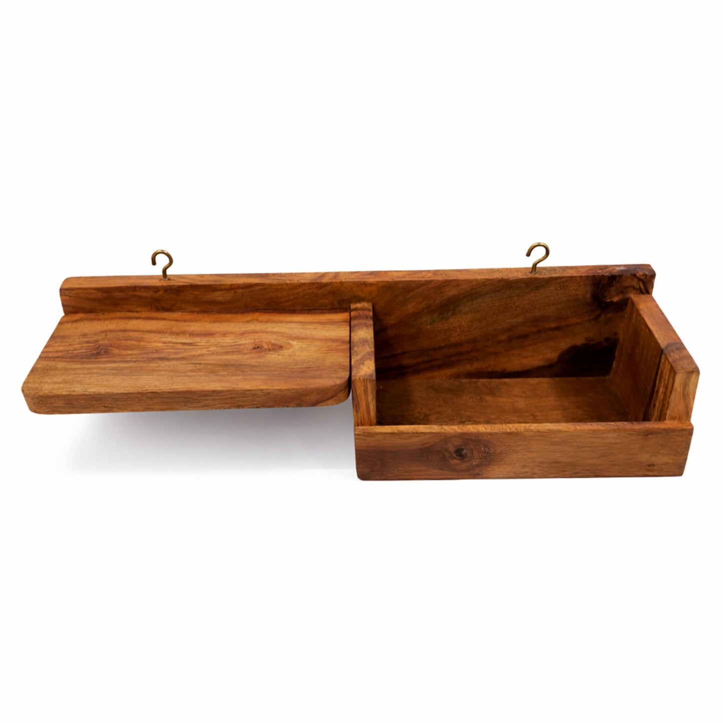 Wooden Entryway Organizer with Key Holder