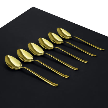Premium Dessert Spoon Set for 6, 8 & 12 Person Serving - Golden Color