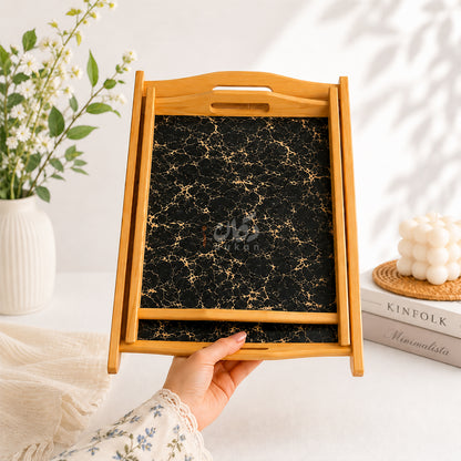 Kail Wood Set of 3 Serving Trays With Ergonomic Handles