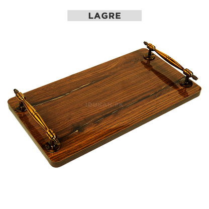 Premium UV Glass Wood MDF Serving Tray for Hosting and Home Decor